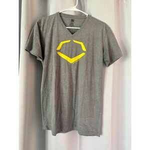 EvoShield V-Neck T-Shirt Athletic Apparel Softball Training Tee Shirt Gray M‎